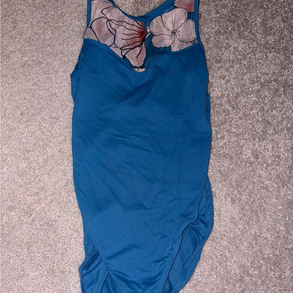 Floral Blue Women's Leotard